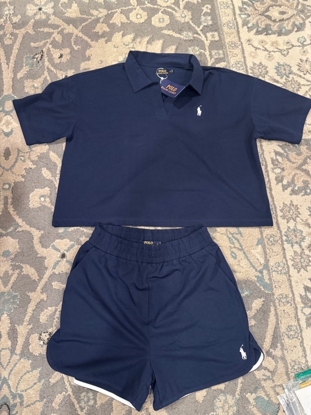 Polo by Ralph Lauren Navy women’s  Polo Top & Matching Navy Shorts